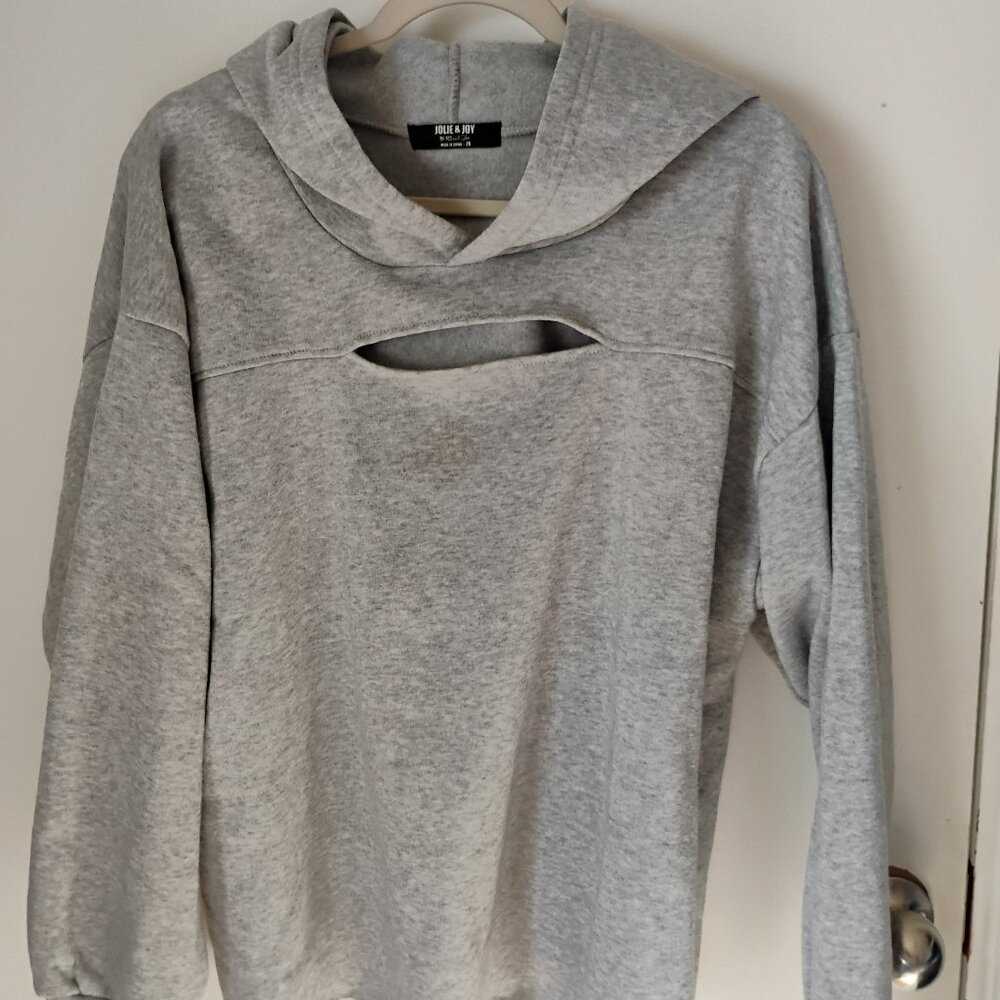 Grey cutout hoodie